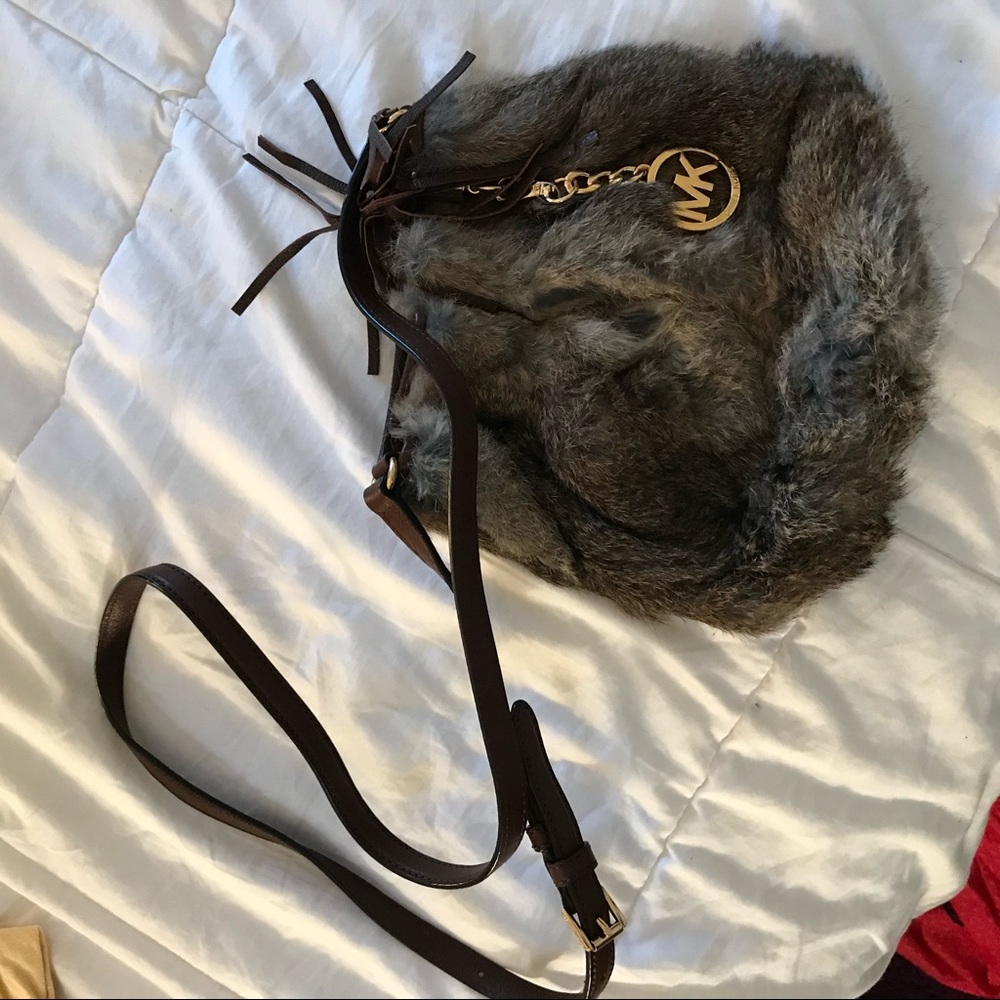 Michael Kors Faux Fur Crossbody Satchel